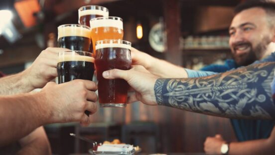Adobe stock draft beer cheers.