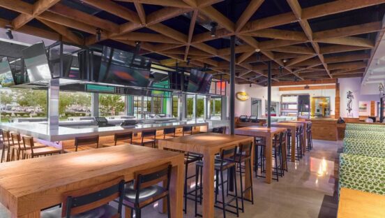 California Pizza Kitchen dining room.