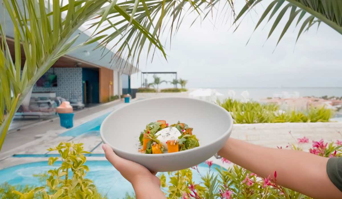 Canopy by Hilton Cancun La Isla Roasted Sweet Potato with Burrata Cheese.