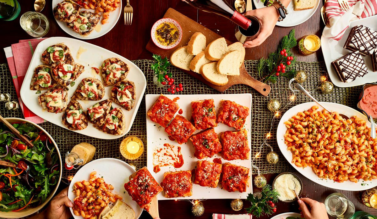 An Array Of Italian Dishes On A Table At Carrabba's Italian Grill