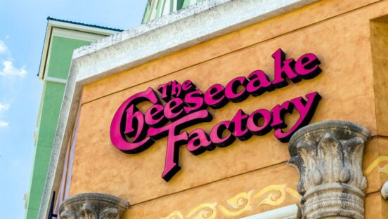 The Cheesecake Factory signage.
