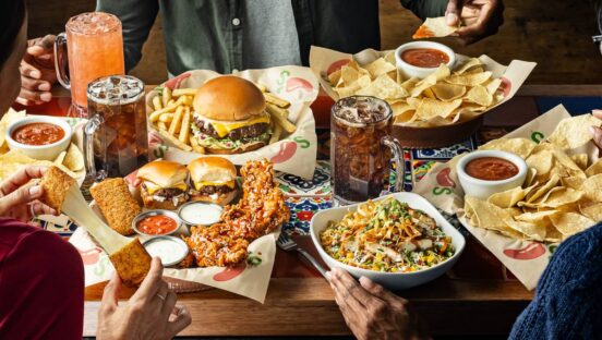 Chili's Bar + Grill food on a table.