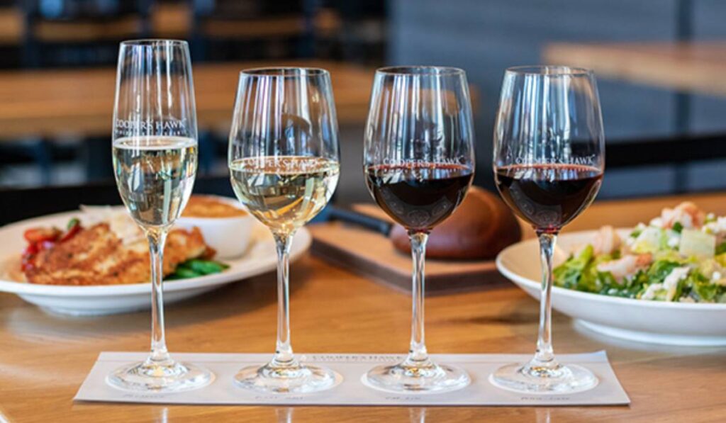 Cooper's Hawk wine flight.