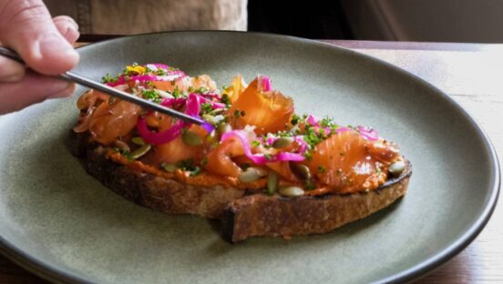 Elm & Good Pastrami Salmon Toast.