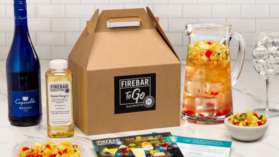 To-go packaging from Firebirds Wood Fired Grill