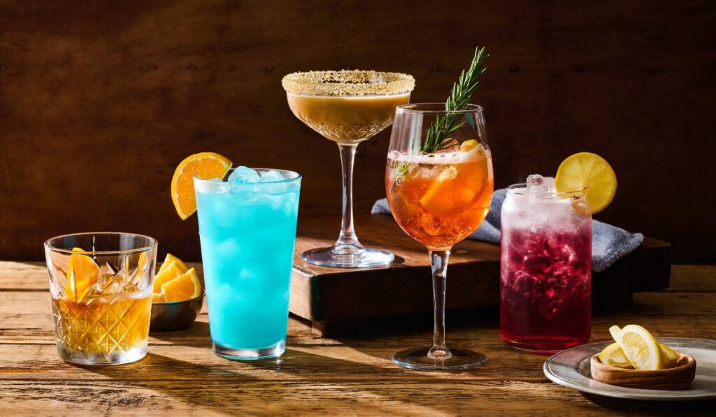 Ford's Garage beverage lineup cocktails.