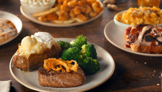 Food from Logan's Roadhouse.