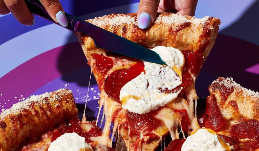 Mellow Mushroom Super Pepp pizza.