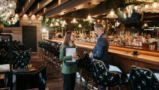 Restaurant manager stock image.