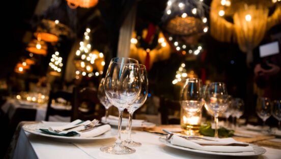 Restaurant table.