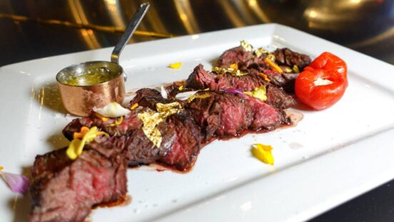 SOB offers USDA prime cuts, wagyu, caviar, and shaved truffles along with fresh seafood and scratch pasta.