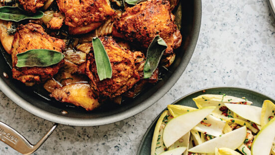 Chef Gavin Kaysen launched a virtual class during covid to connect with people and teach them how to make some of his favorite at-home dishes, like Crispy chicken thighs and a kale and squash salad.&nbsp;