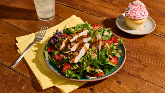 Strawberry Summer Grilled Chicken Salad.