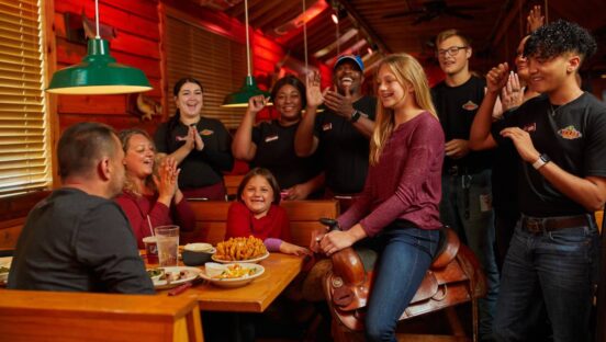 Texas Roadhouse customers at a table.