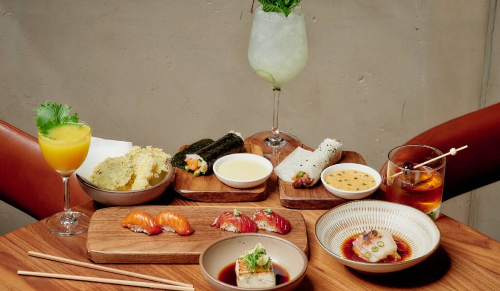 Uchi Miami lunch spread.