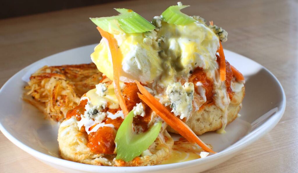 Urban Egg's Denver Hot Chicken Eggs Benedict.