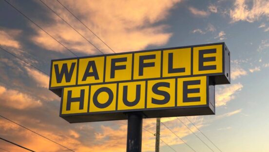 Waffle House signage.